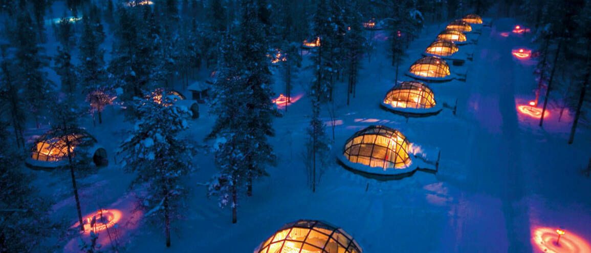 Voyage Finlande hôtel igloo de verre en Laponie